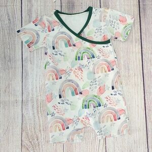 Custom Made ADJUSTABLE Grow-With-Me Infant/Toddler Romper 6m-4+y Watercolor